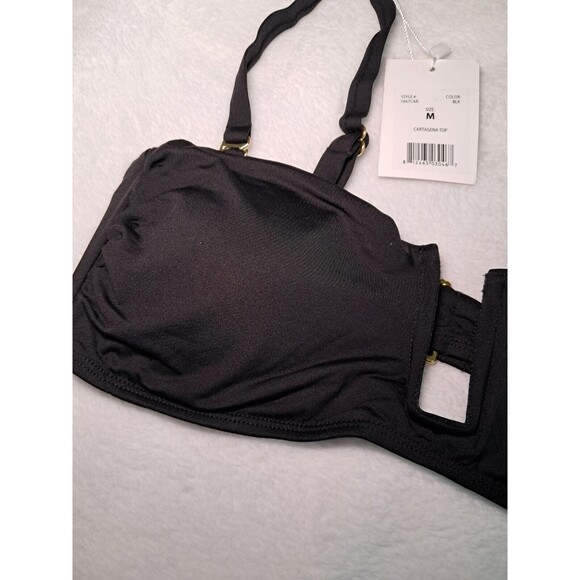Andie Swim Cartagena Top Black Removable Straps Swim Bikini Top Size M NWT - Picture 3 of 7